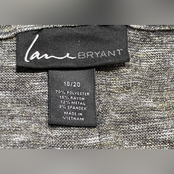 LANE BRYANT Gray and Gold Black Exposed Zipper Tank Top Size 18/20 - Picture 4 of 4